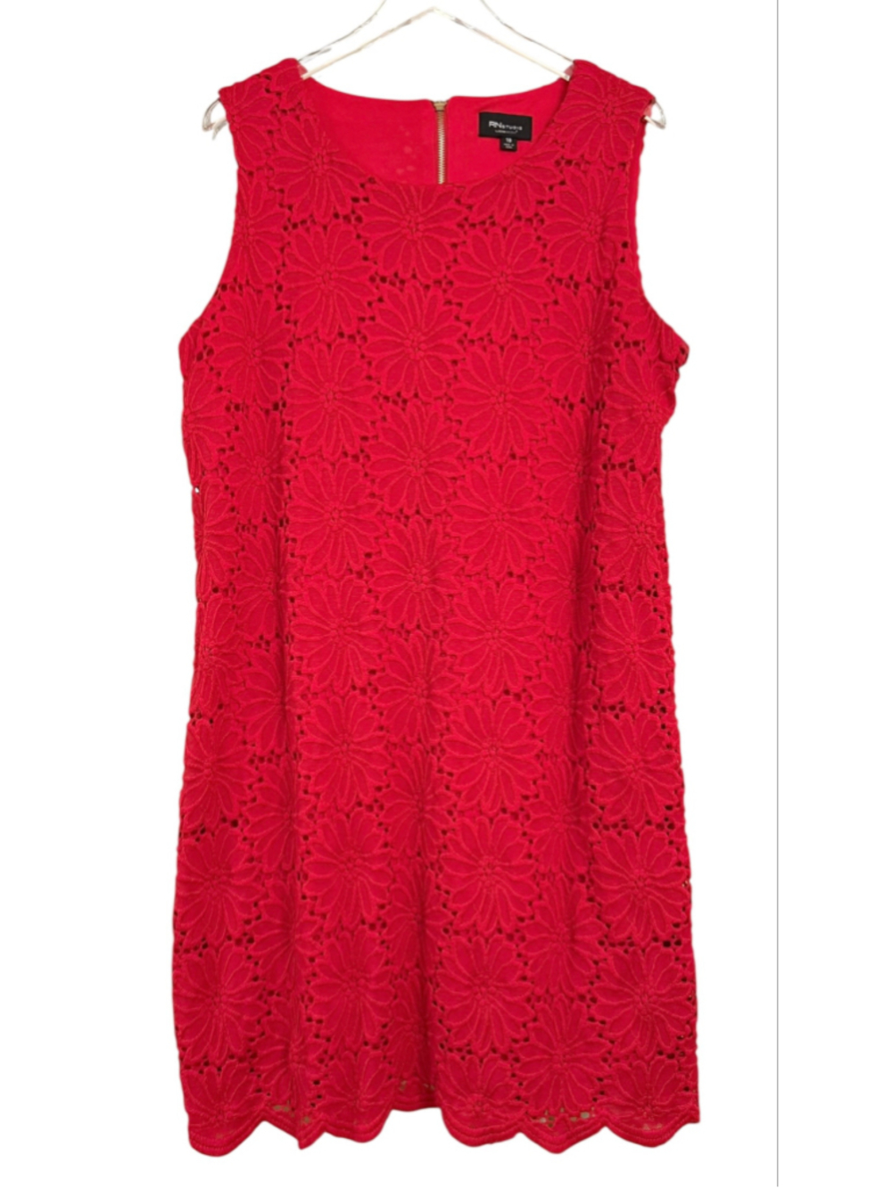 RN Studio Red Floral Lace Sleeveless Cocktail Dress Plus Size 18 NWT - Picture 2 of 12